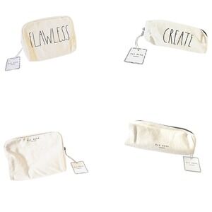 Rae Dunn FLAWLESS & Create Canvas Bag&Pouch Set 2